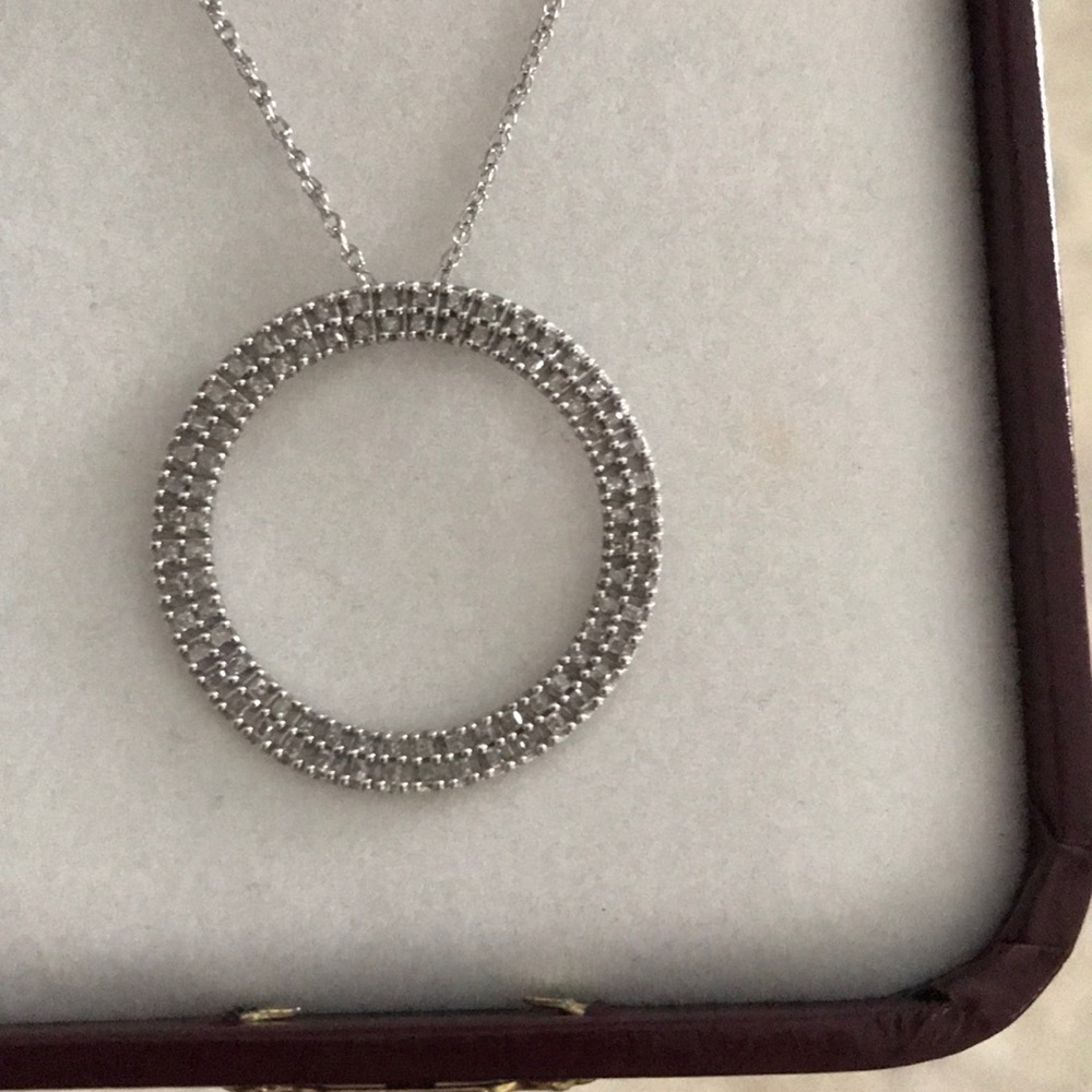 Diamond Open Circle Necklace - Picture 2 of 10